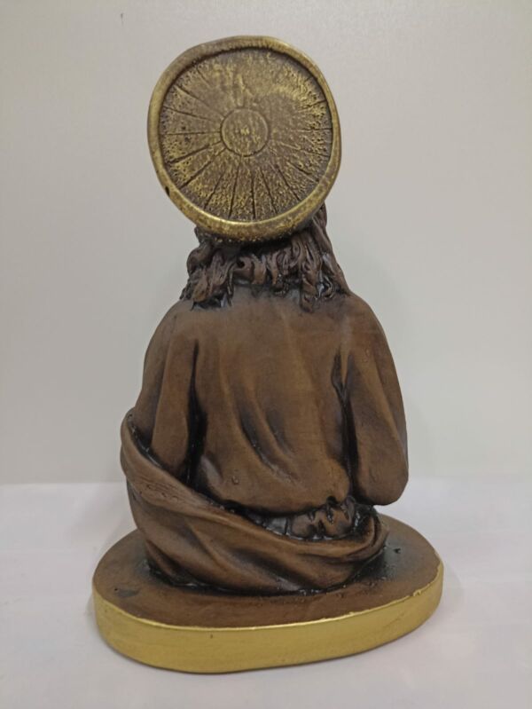 IMAGEM EM GESSO BUSTO SAGRADO CORAÇÃO DE JESUS P 19 CM ENVELHECIDO - Imagem 3