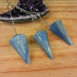 PÊNDULO DE CRISTAL NATURAL QUARTZO AZUL