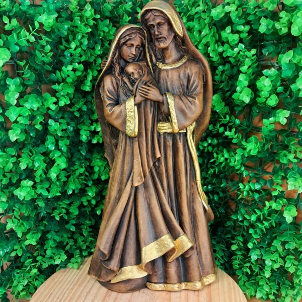 IMAGEM EM GESSO SAGRADA FAMÍLIA 40CM