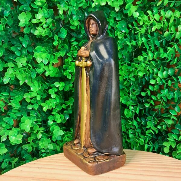 IMAGEM EM GESSO EXU ENVELHECIDO COM CAPA PRETA 21CM - Imagem 2