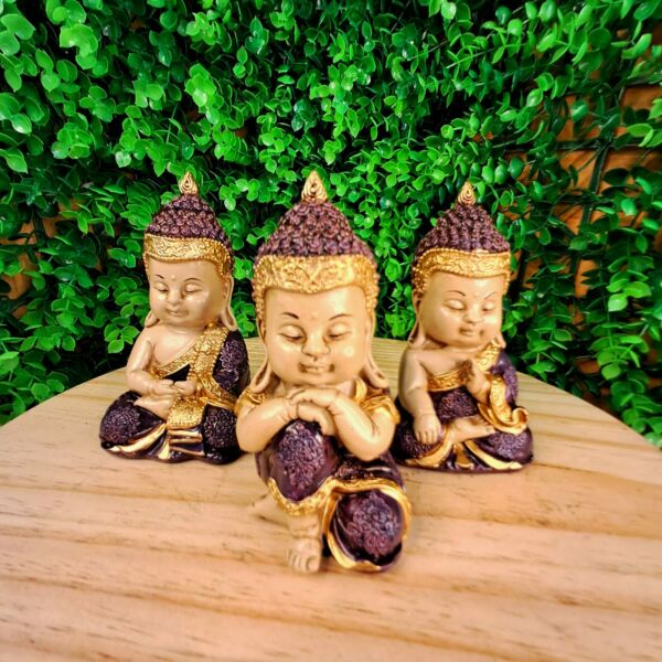 TRIO DE BUDAS DA HARMONIA ROXO 11CM - Imagem 3