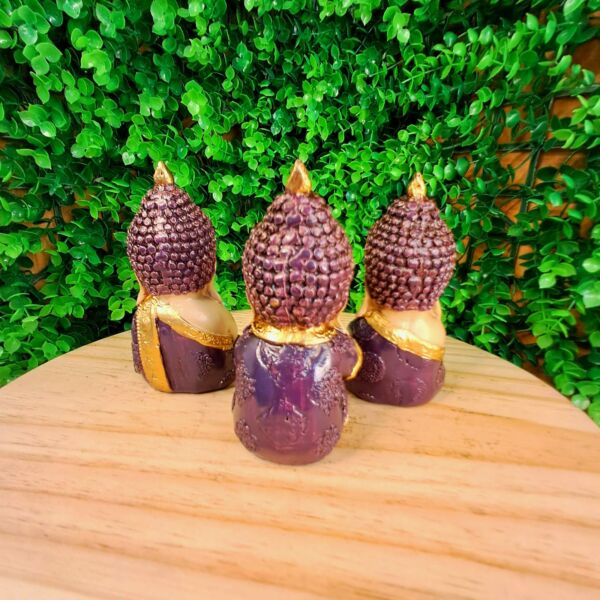 TRIO DE BUDAS DA HARMONIA ROXO 11CM - Imagem 2
