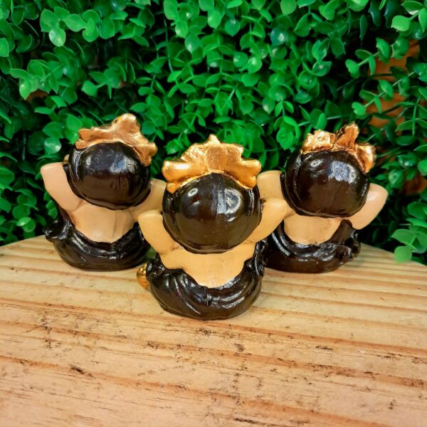 TRIO DE GANESHA DA HARMONIA PRETO 8CM - Imagem 2