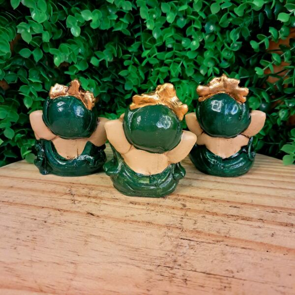 TRIO DE GANESHA DA HARMONIA VERDE 8CM - Imagem 2