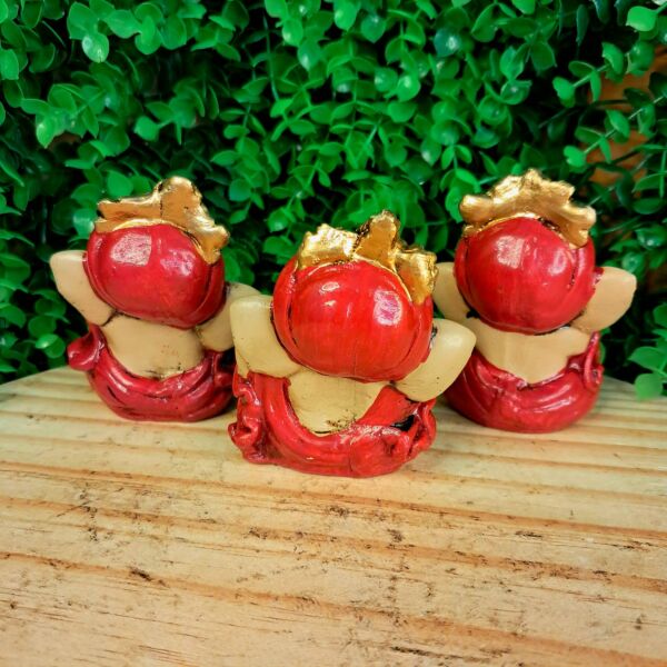 TRIO DE GANESHA DA HARMONIA VERMELHO 8CM - Imagem 2