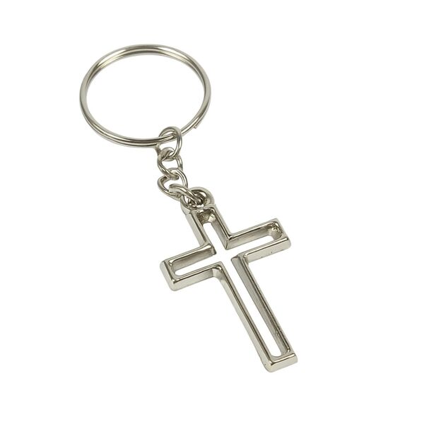 CHAVEIRO CRUCIFIXO VAZADO PRATA - Imagem 2