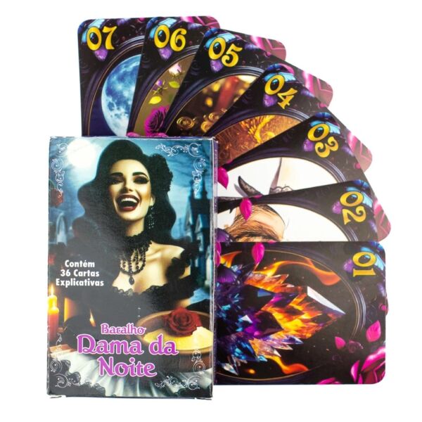 BARALHO DAMA DA NOITE 36 CARTAS ARCANOS MAIORES E MANUAL EXPLICATIVO - Imagem 2