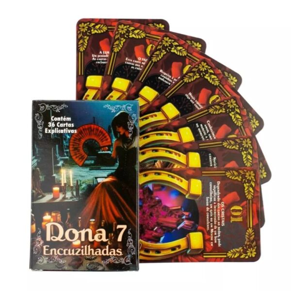 TAROT DA DONA 7 ENCRUZILHADAS 36 CARTAS ARCANOS MAIORES AUTO EXPLICATIVAS - Imagem 2