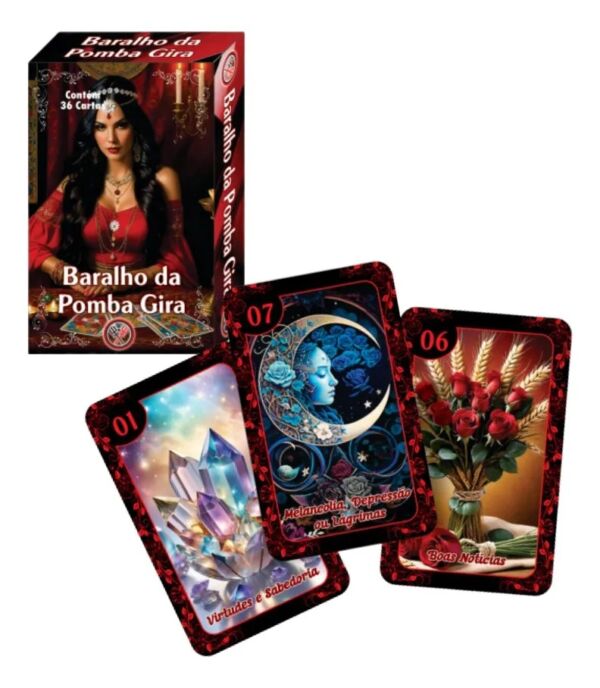 BARALHO DA POMBA GIRA COM 36 CARTAS ARCANOS MAIORES E MANUAL EXPLICATIVO - Imagem 2