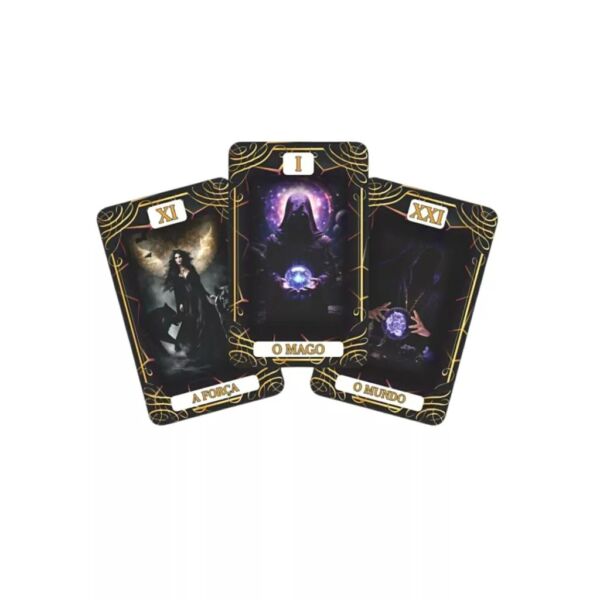 TAROT NEGRO COM 22 CARTAS ARCANOS MAIORES E MANUAL EXPLICATIVO - Imagem 3