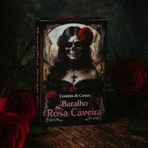 BARALHO DA ROSA CAVEIRA COM 36 CARTAS ARCANOS MAIORES E MANUAL EXPLICATIVO