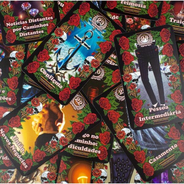 BARALHO DA ROSA CAVEIRA COM 36 CARTAS ARCANOS MAIORES E MANUAL EXPLICATIVO - Imagem 3