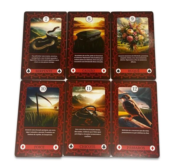 BARALHO LENORMAND PARA INICIANTES COM 36 CARTAS ARCANOS MAIORES AUTO EXPLICATIVAS - Imagem 6