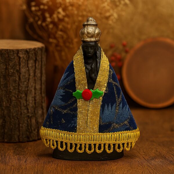 MINI IMAGEM NOSSA SENHORA APARECIDA DE PLÁSTICO COM MANTO AZUL 7CM - Imagem 2