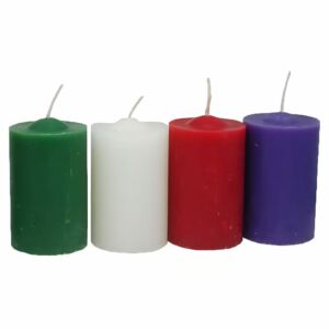 KIT 4 MINI VELAS DO ADVENTO DA FAMÍLIA 5CM