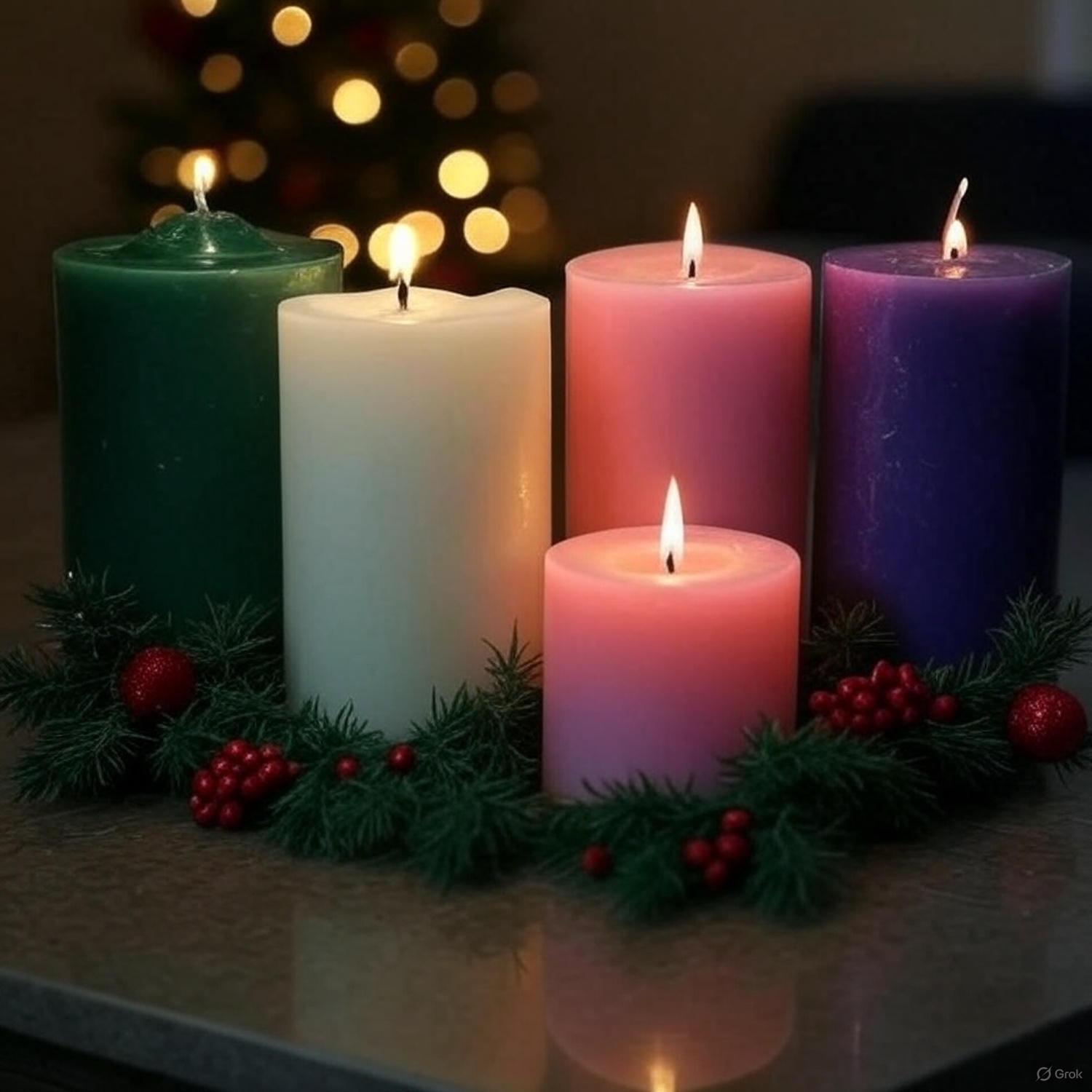 KIT 4 MINI VELAS DO ADVENTO DA FAMÍLIA 5CM - Imagem 4