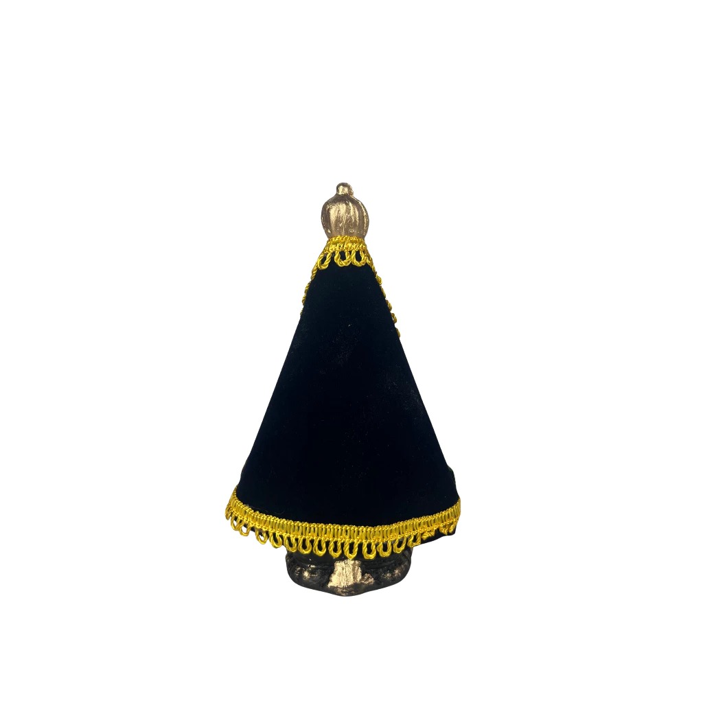 IMAGEM EM GESSO NOSSA SENHORA APARECIDA COM MANTO DE VELUDO 15CM - Imagem 4