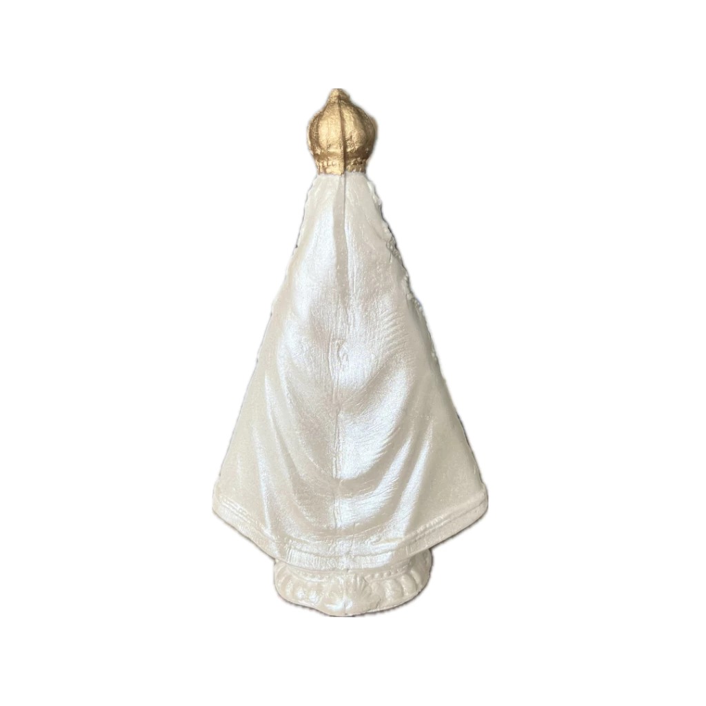 IMAGEM EM GESSO NOSSA SENHORA APARECIDA BRANCO PÉROLA 15CM - Imagem 4