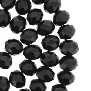 FIO DE CRISTAIS SEXTAVADOS 8MM PRETO LEITOSO