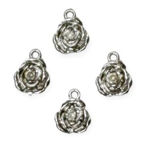 PINGENTE ROSA NÍQUEL (7457) - UNIDADE