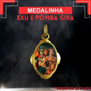 PINGENTE FOLHEADO EXU E POMBA GIRA - UNIDADE
