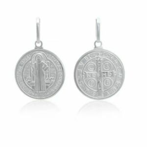 PINGENTE MEDALHA DE SÃO BENTO METAL PRATA 2CM - UNIDADE