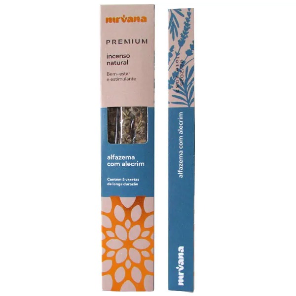INCENSO NATURAL PREMIUM ALFAZEMA COM ALECRIM - NIRVANA