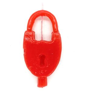 VELA DE MAGIA CADEADO VERMELHO 11CM