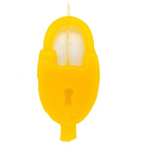 VELA DE MAGIA CADEADO AMARELO 11CM