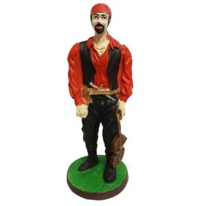 IMAGEM EM RESINA CIGANO ROUPA VERMELHA 16CM