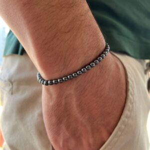 PULSEIRA DE PEDRAS HEMATITA 4MM