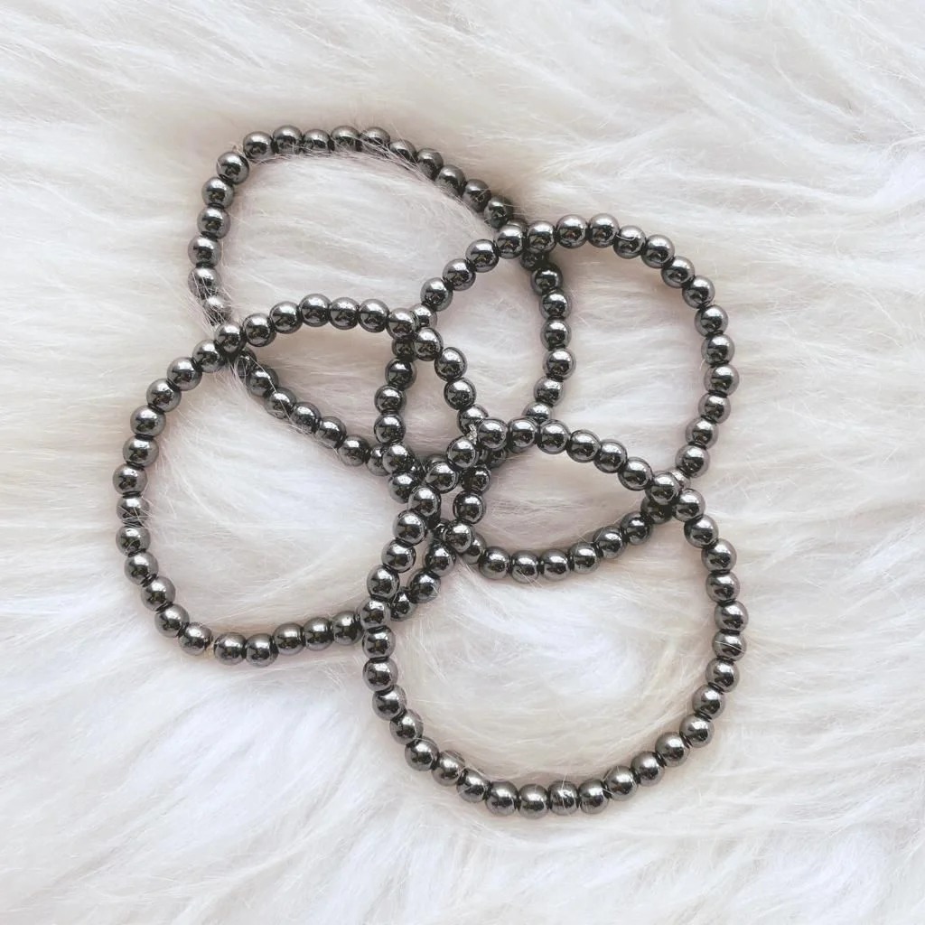 PULSEIRA DE PEDRAS HEMATITA 4MM - Imagem 2