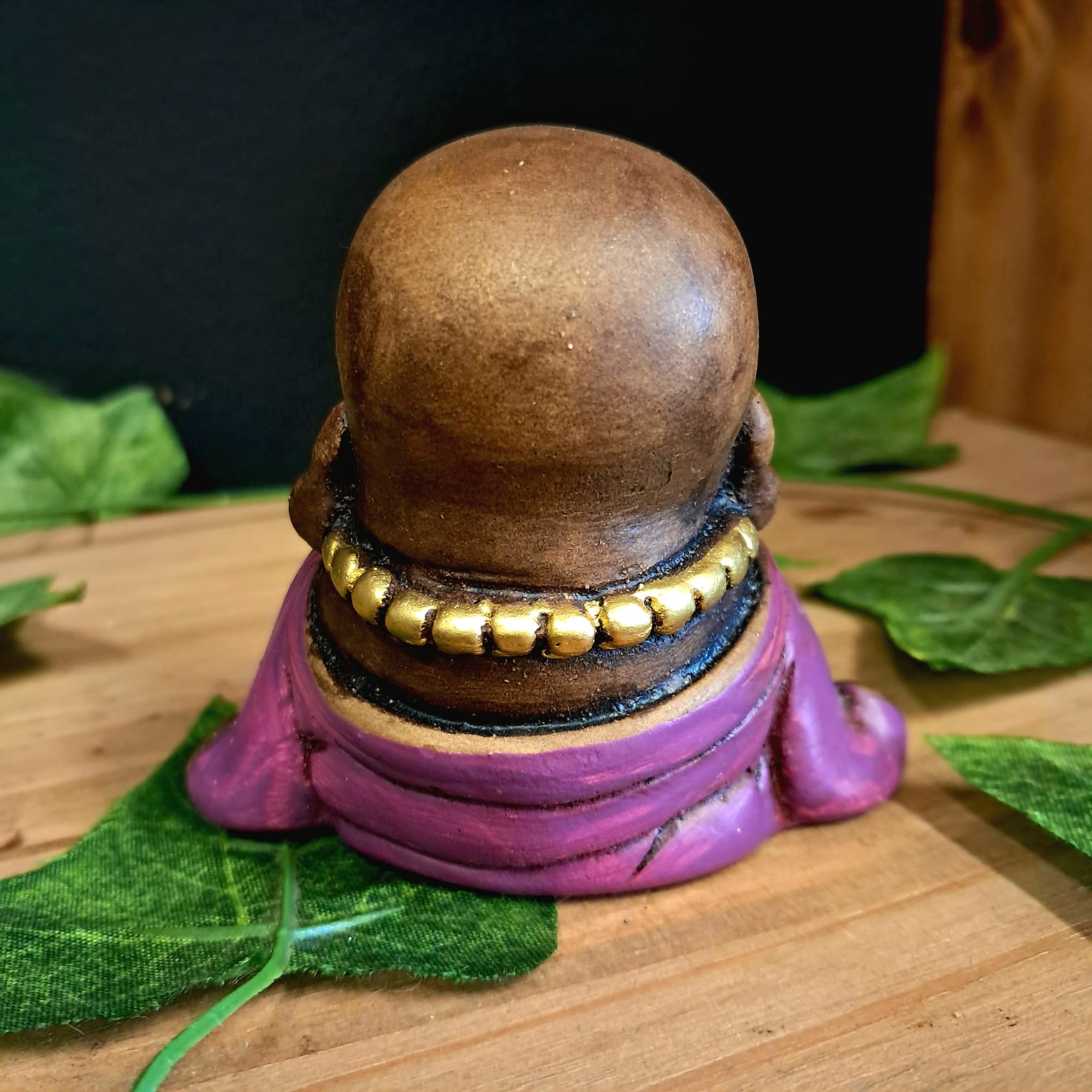 MINI BUDA DA PROSPERIDADE ENVELHECIDO COM ROXO 7CM - Imagem 2
