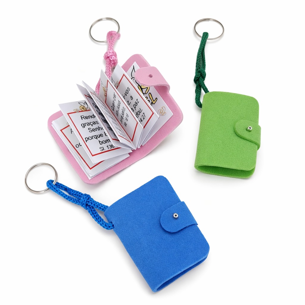 CHAVEIRO MINI BIBLIA EM EVA COM VERSICULOS CORES DIVERSAS - LEMBRANCINHA - 01 UNIDADE