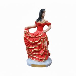IMAGEM EM GESSO POMBO GIRA VESTIDO VERMELHO 23CM