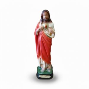 IMAGEM EM GESSO SAGRADO CORAÇÃO DE JESUS 20CM
