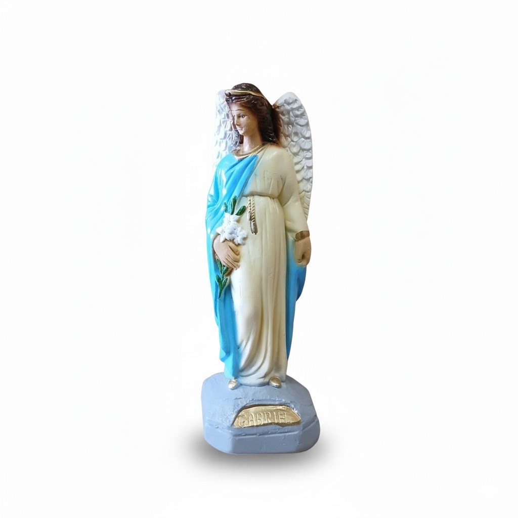 IMAGEM EM GESSO ARCANJO SÃO GABRIEL 18CM