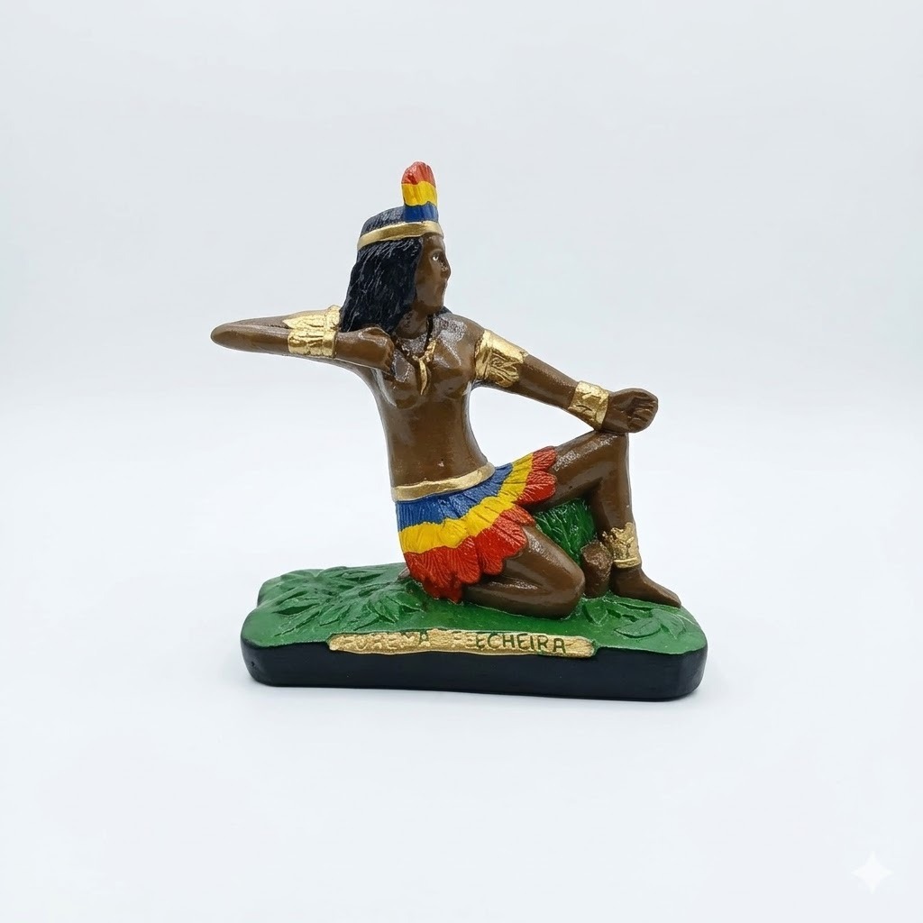 IMAGEM EM GESSO CABOCLA JUREMA FLECHEIRA 16CM