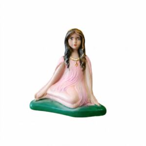 IMAGEM EM GESSO ERÊ COM VESTIDO ROSA 15CM