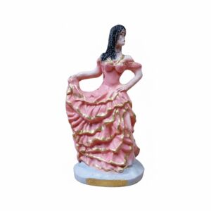 IMAGEM EM GESSO POMBO GIRA VESTIDO ROSA 23CM