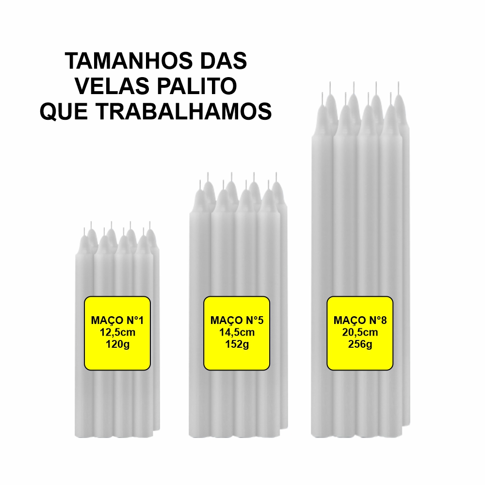 VELA PALITO N8 BICOLOR MARROM COM AZUL CLARO 256G - CASA FÉ - Imagem 2