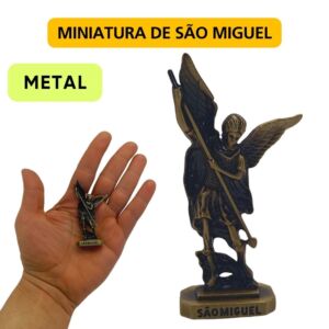 MINI IMAGEM SÃO MIGUEL ARCANJO DE METAL COM FITA DUPLA-FACE 7CM
