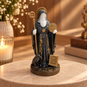 IMAGEM SÃO BENTO PREMIUM MINIATURA 7CM COLORIDO - LEMBRANCINHA CASAMENTO BATIZADO CRISMA COMUNHÃO
