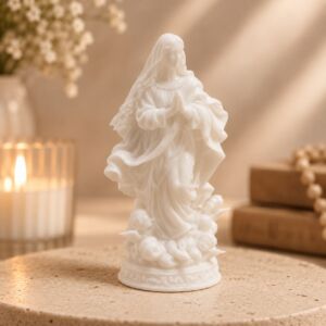 IMAGEM NOSSA SENHORA DA CONCEIÇÃO EM RESINA PREMIUM MINIATURA 7CM BRANCA