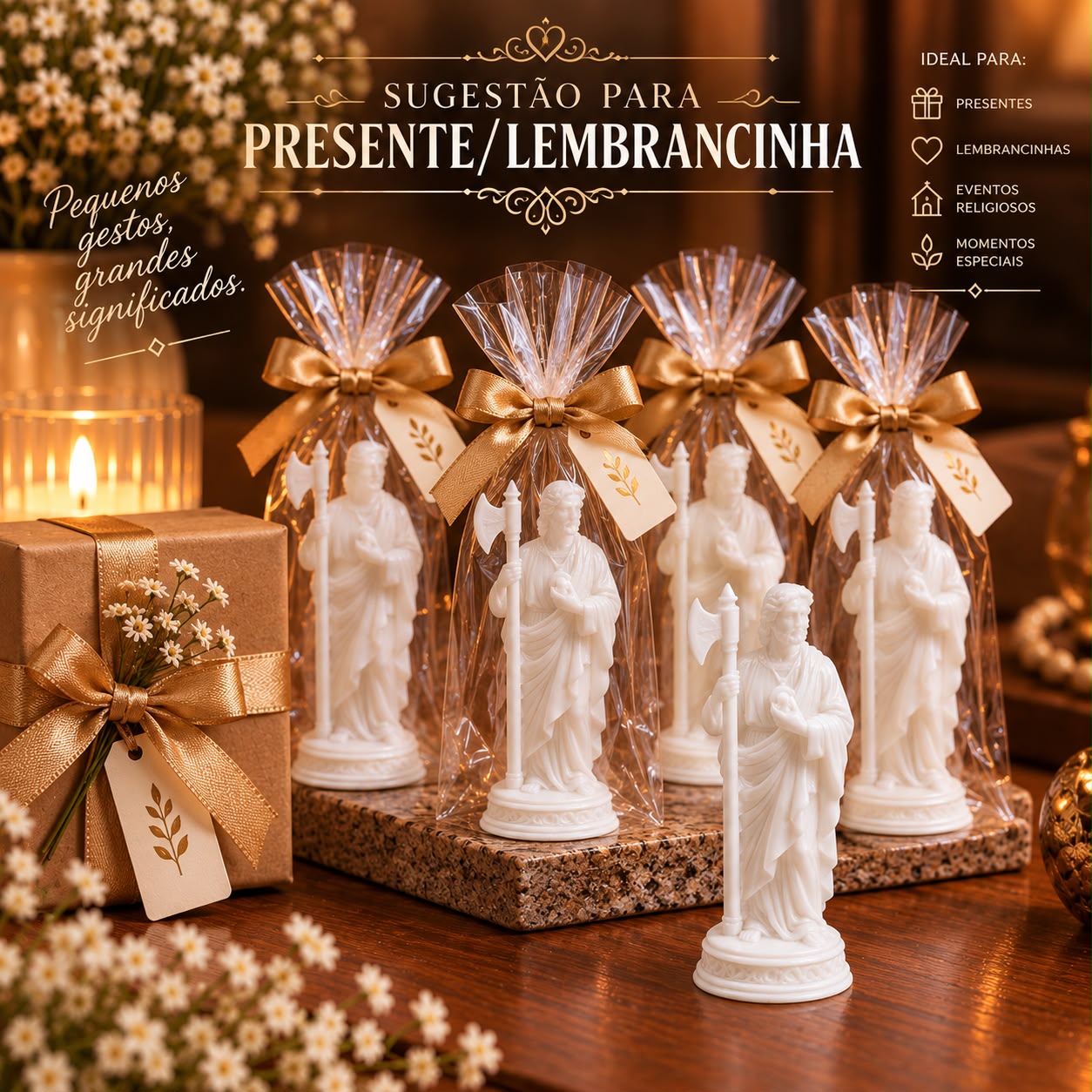 IMAGEM SÃO JUDAS TADEU EM RESINA PREMIUM MINIATURA 7CM BRANCA - Imagem 4