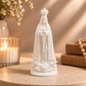 IMAGEM NOSSA SENHORA DE APARECIDA EM RESINA PREMIUM MINIATURA 7CM BRANCA